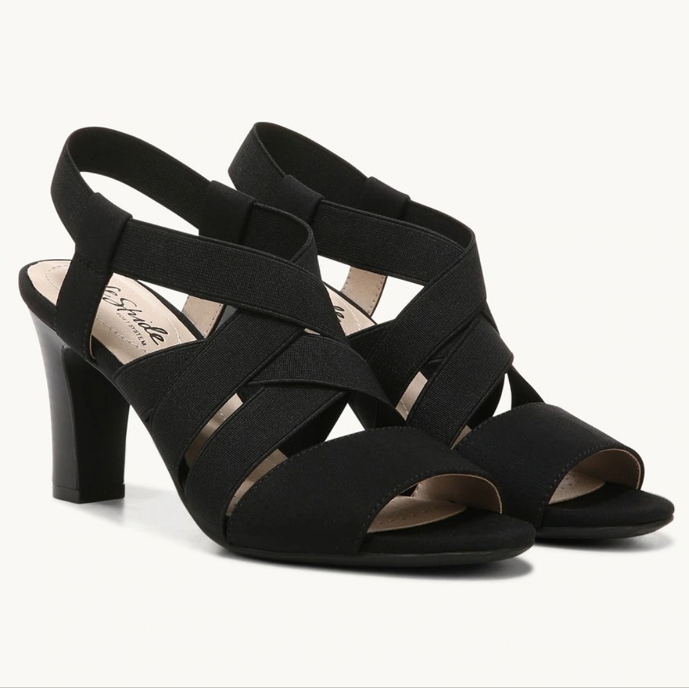 Life Stride Charlotte Black Strappy Sandals